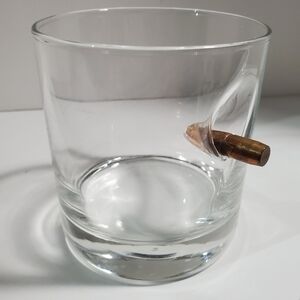 Whiskey rocks Glass bullet shooting in the side BenShot barware Mancave